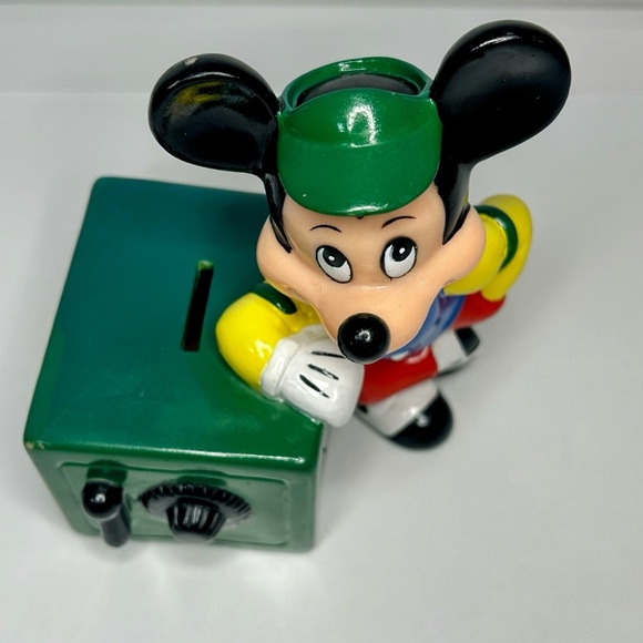 Vintage 1980s Disney Mickey Mouse Piggy Bank Money Safe - Picture 9 of 9